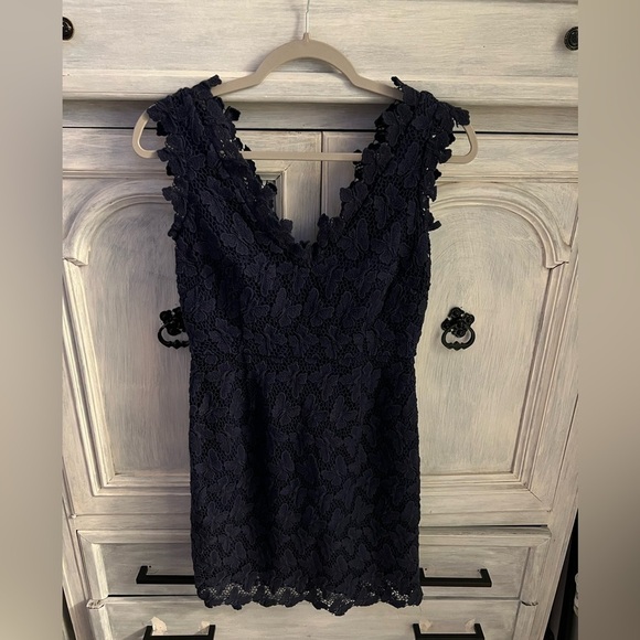 Lilly Pulitzer Reeve Papillon Butterfly Lace Cocktail Dress True Navy‎ - Picture 3 of 9